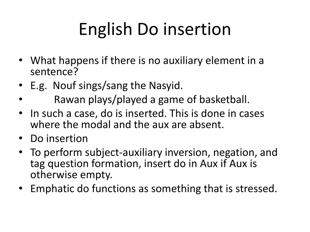 english do insertion
