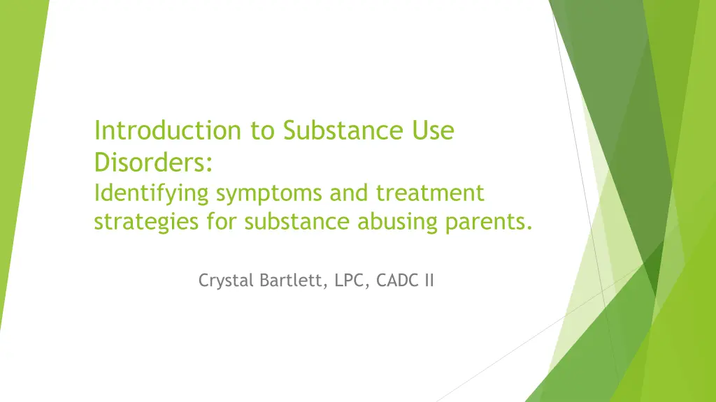 introduction to substance use disorders