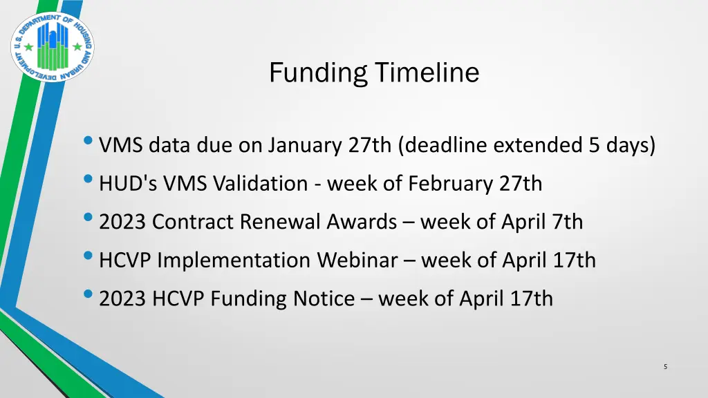 funding timeline