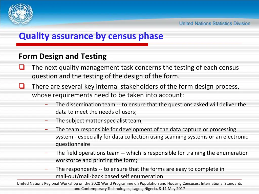 quality assurance by census phase 2