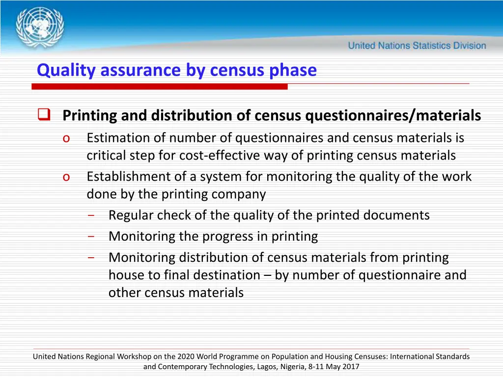 quality assurance by census phase 3