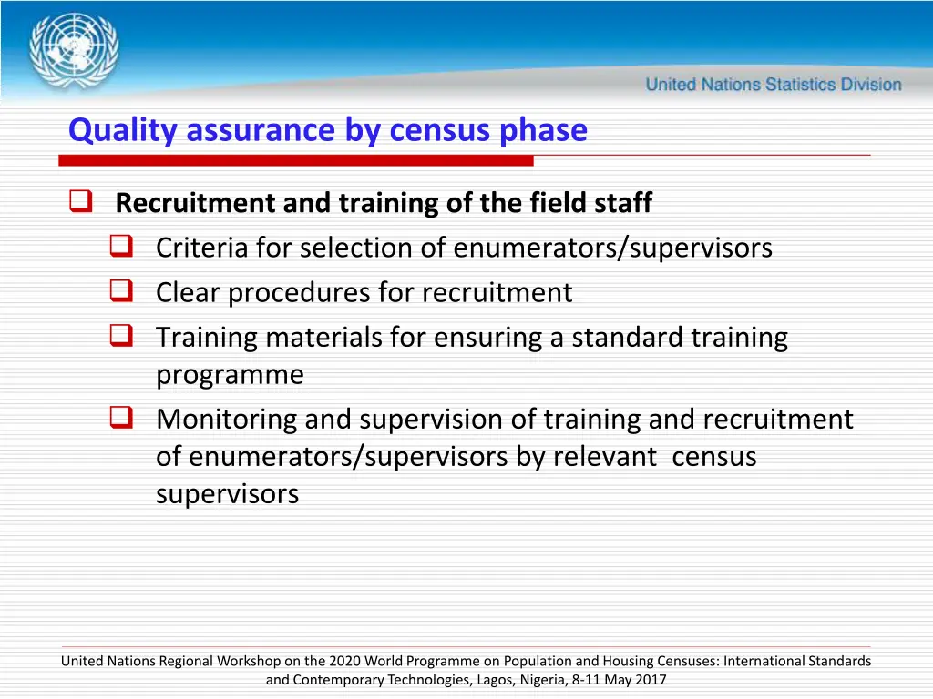 quality assurance by census phase 4