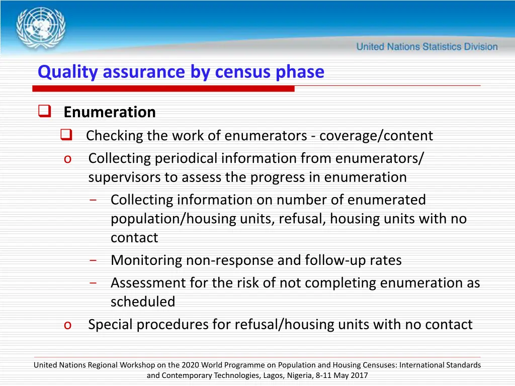 quality assurance by census phase 5