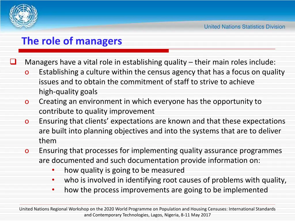 the role of managers