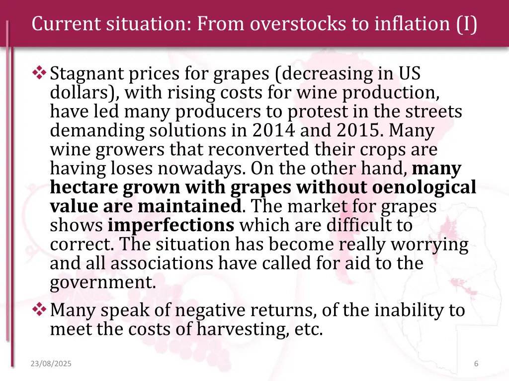 current situation from overstocks to inflation i