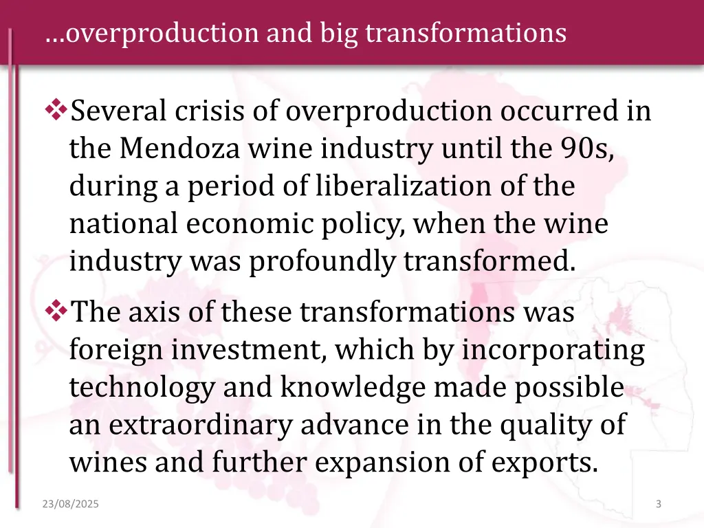 overproduction and big transformations