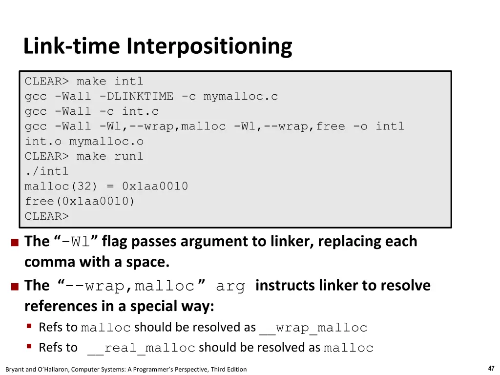 link time interpositioning 1