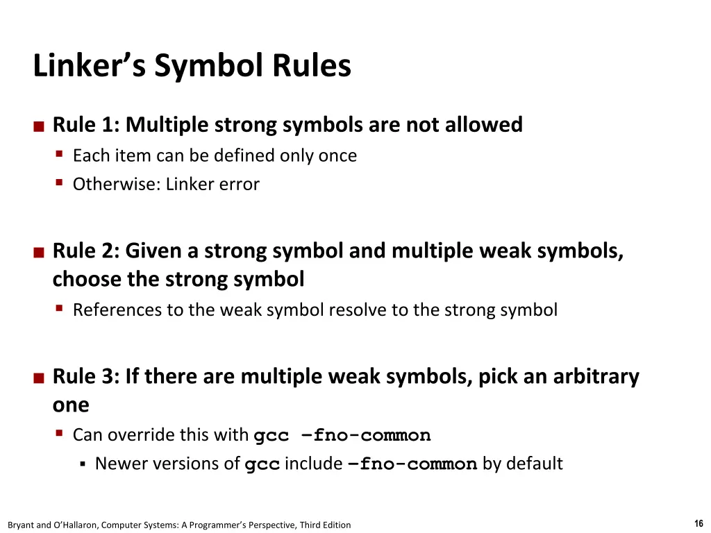 linker s symbol rules