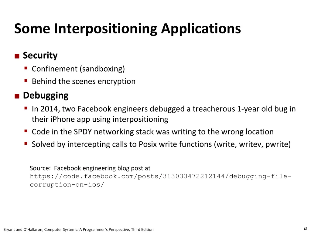 some interpositioning applications