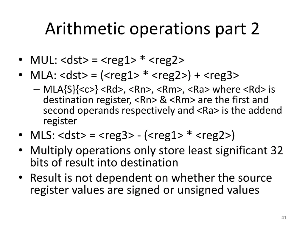 arithmetic operations part 2