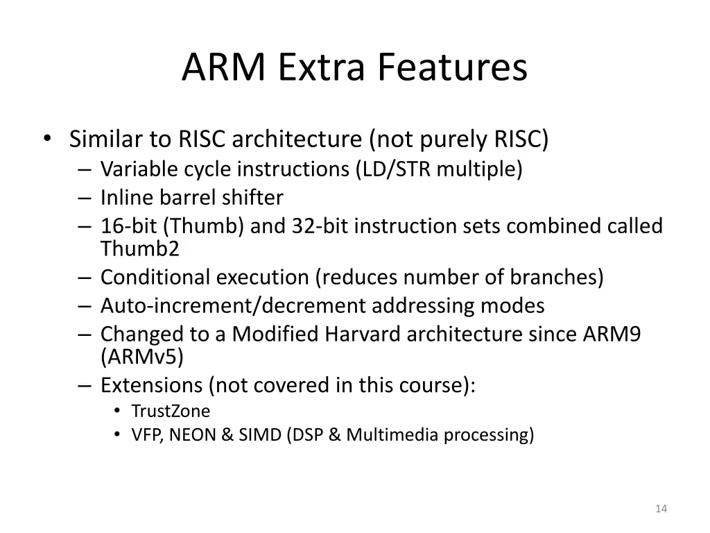 arm extra features