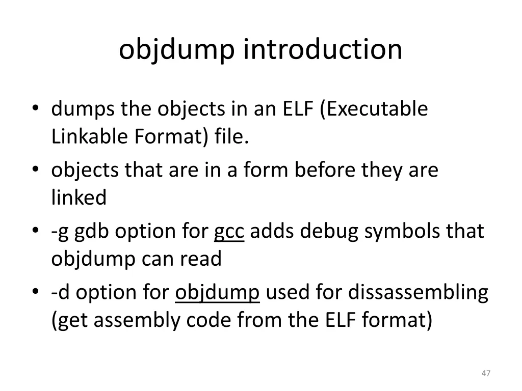 objdump introduction