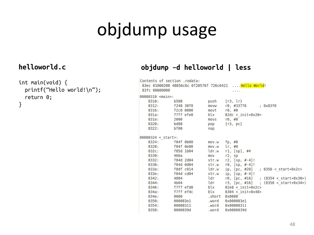 objdump usage