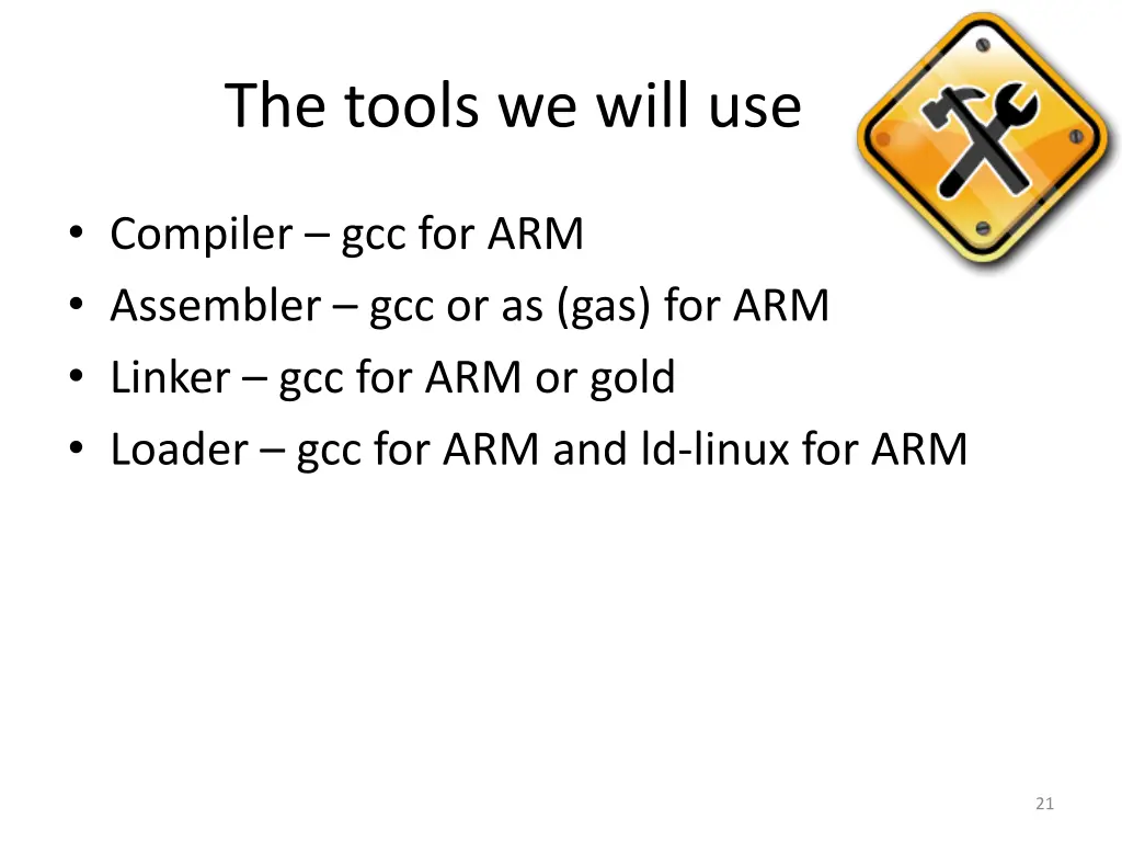 the tools we will use