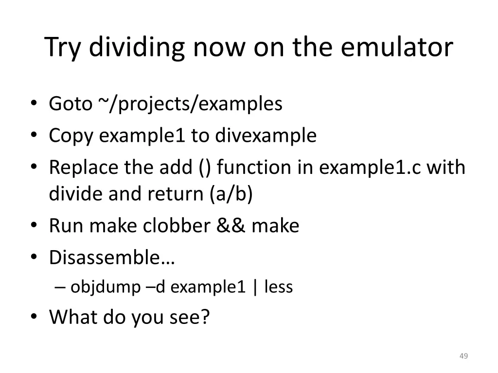 try dividing now on the emulator