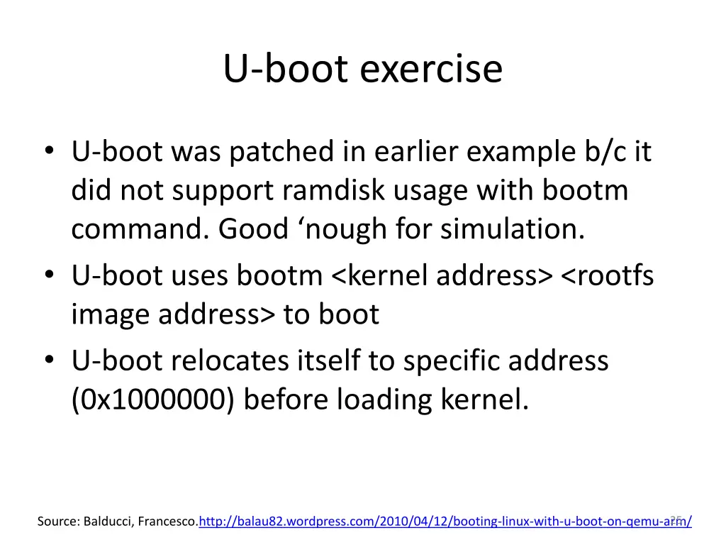 u boot exercise