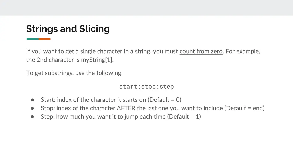 strings and slicing