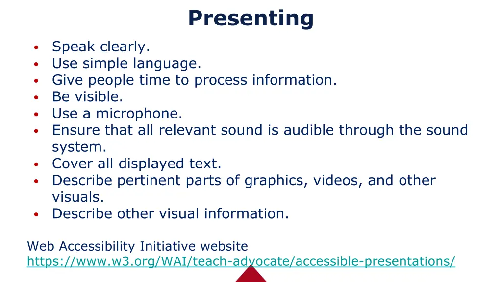 presenting