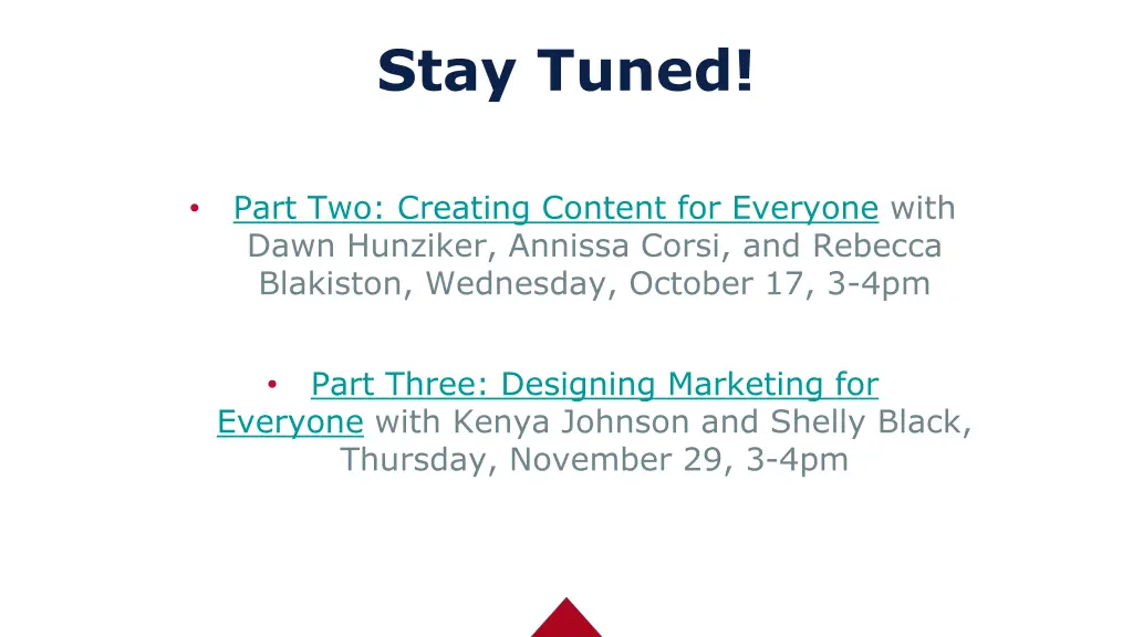 stay tuned