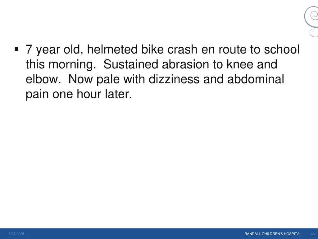 7 year old helmeted bike crash en route to school