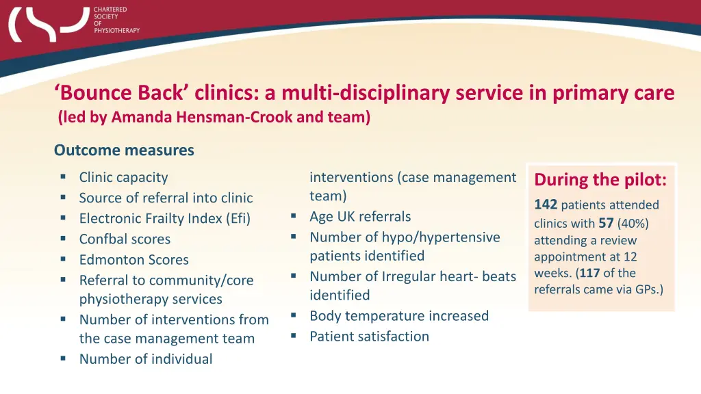 bounce back clinics a multi disciplinary service 1