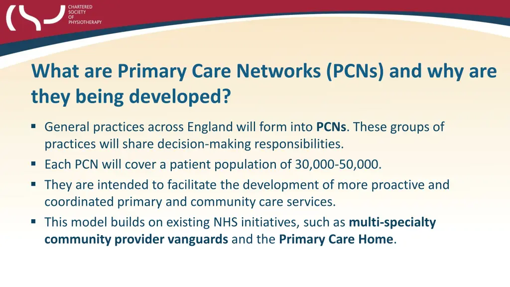what are primary care networks pcns
