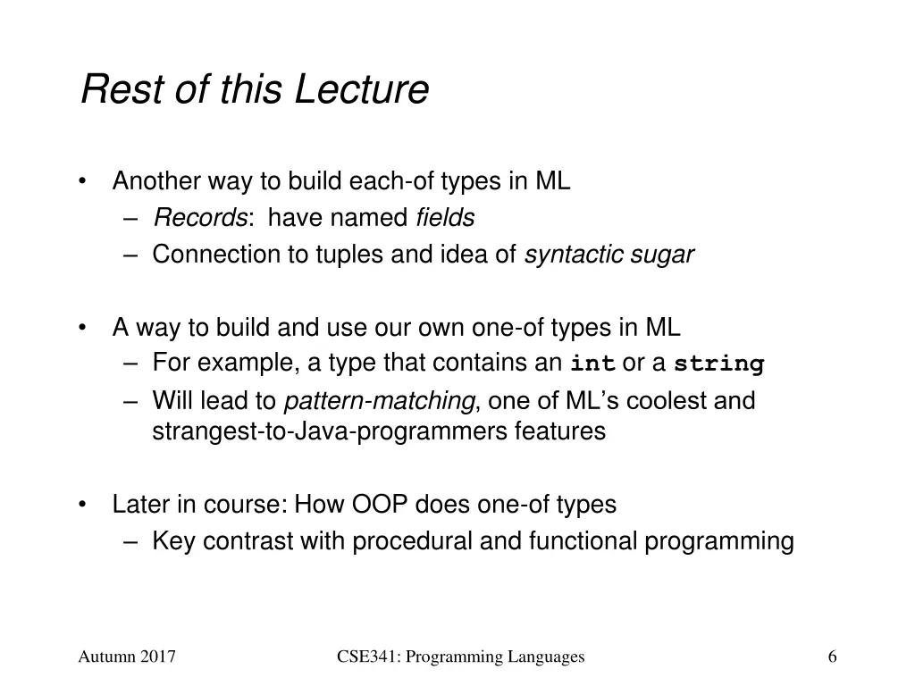 rest of this lecture