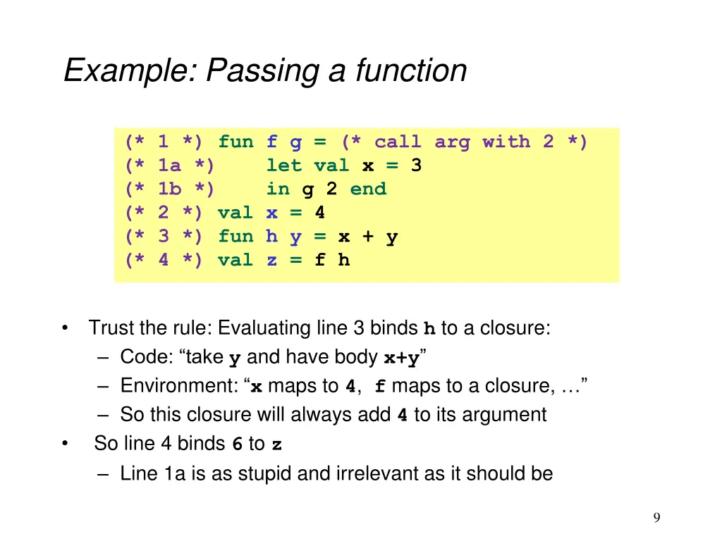 example passing a function