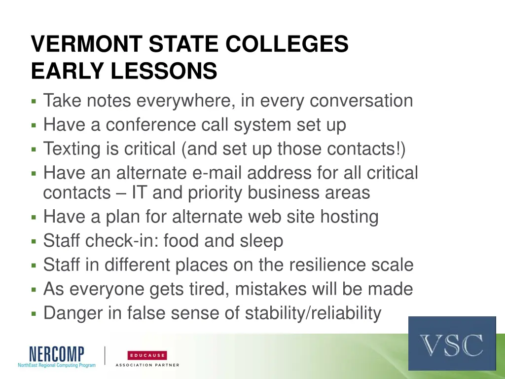 vermont state colleges early lessons take notes