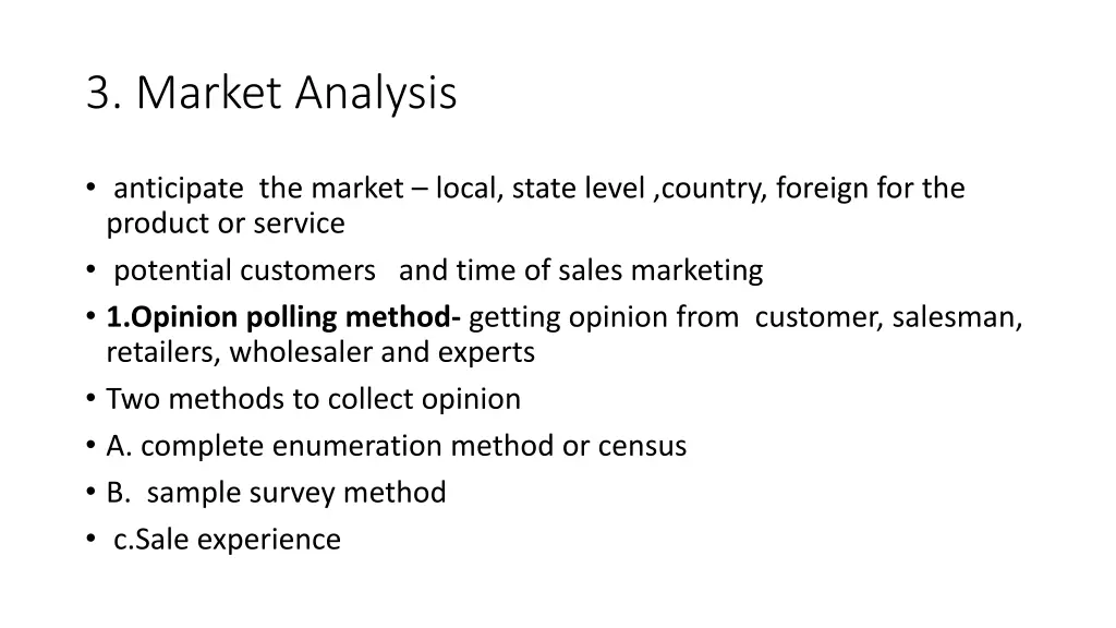3 market analysis