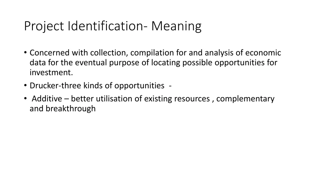 project identification meaning