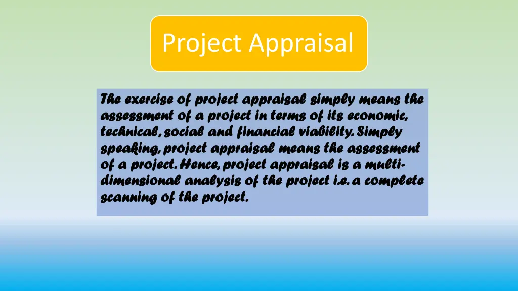project appraisal