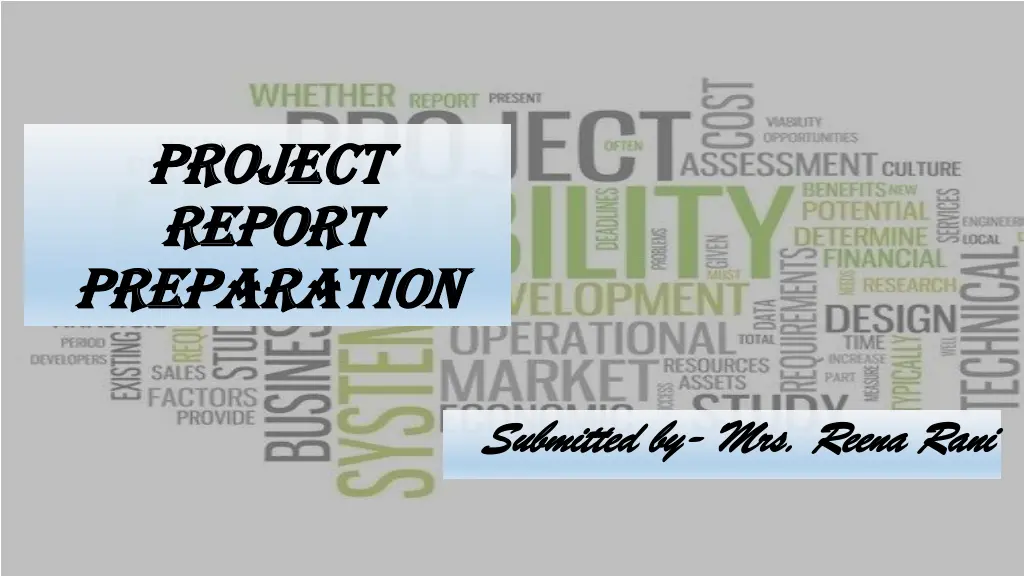 project project report report preparation