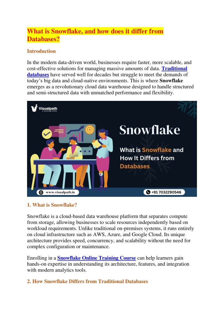 what is snowflake and how does it differ from