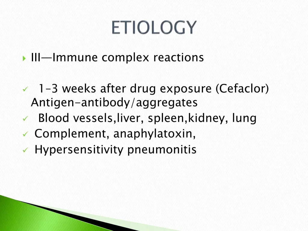 iii immune complex reactions