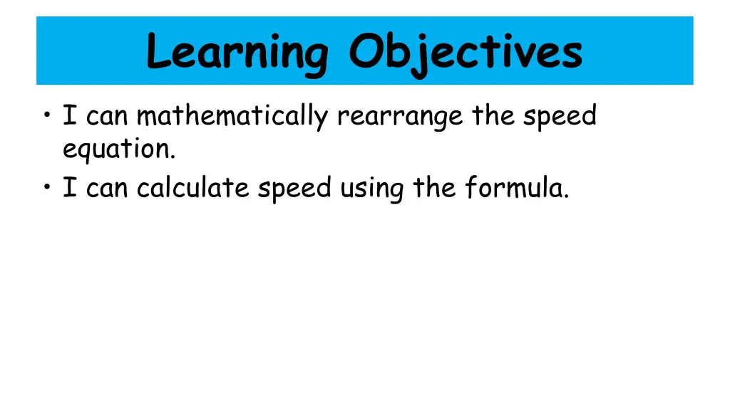 learning objectives