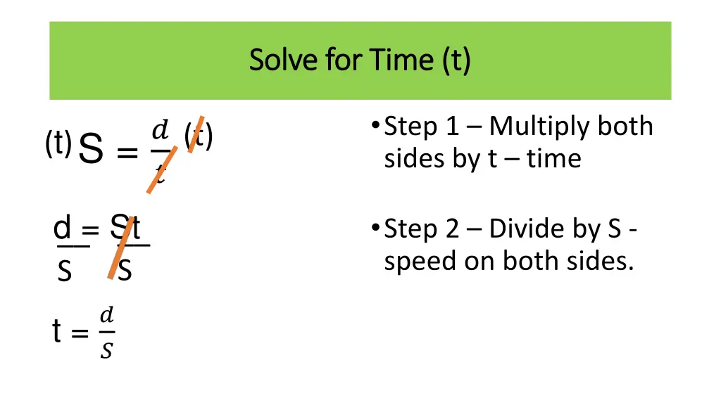 solve for time t solve for time t