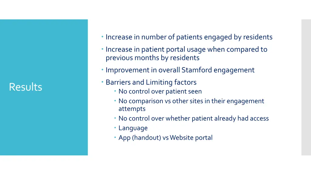 increase in number of patients engaged