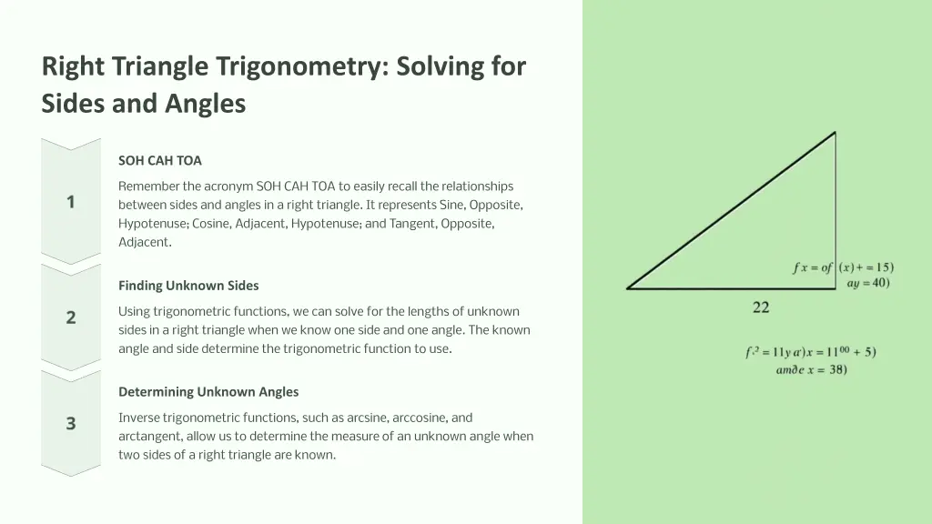 right triangle trigonometry solving for sides