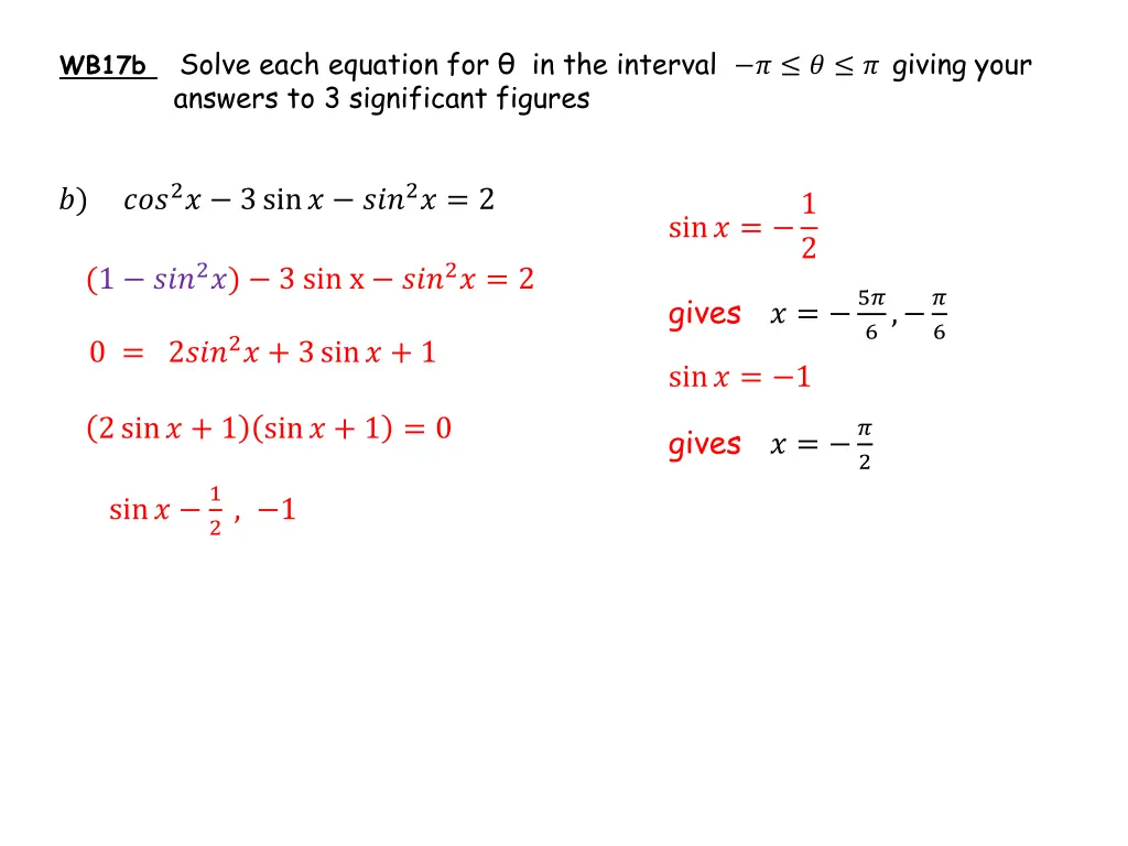 wb17b solve each equation for in the interval