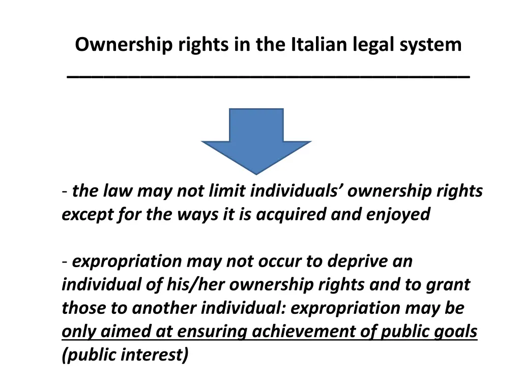 ownership rights in the italian legal system 1