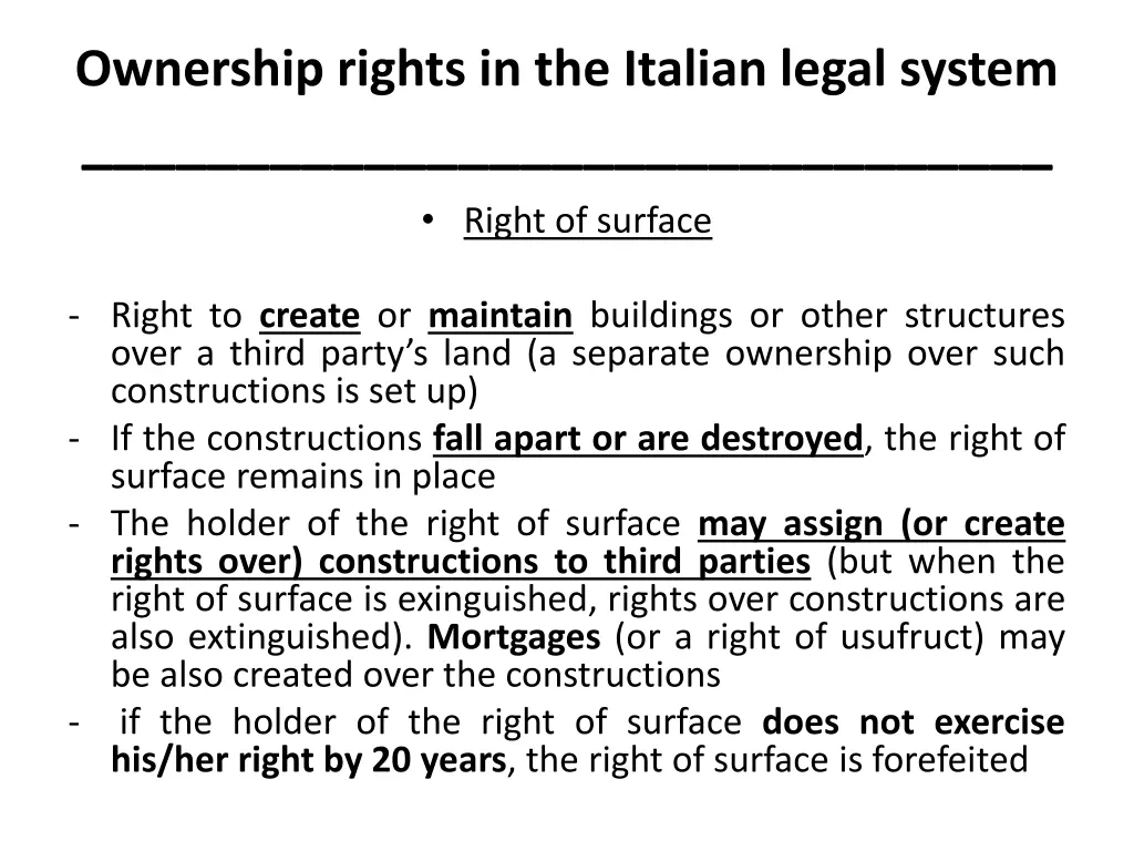 ownership rights in the italian legal system 12