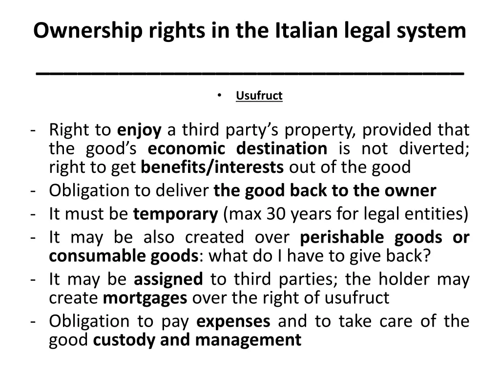 ownership rights in the italian legal system 13