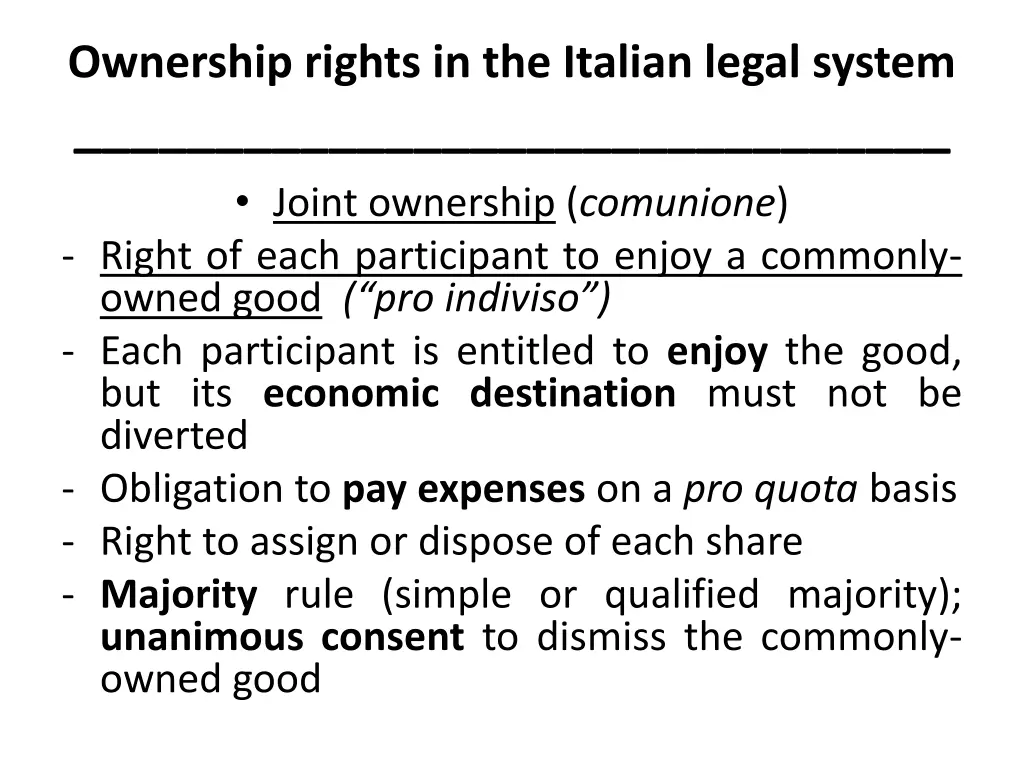 ownership rights in the italian legal system 15
