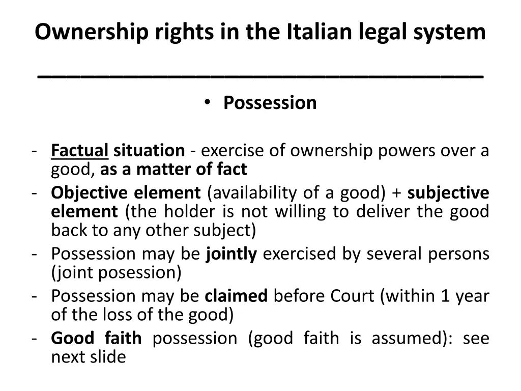 ownership rights in the italian legal system 16