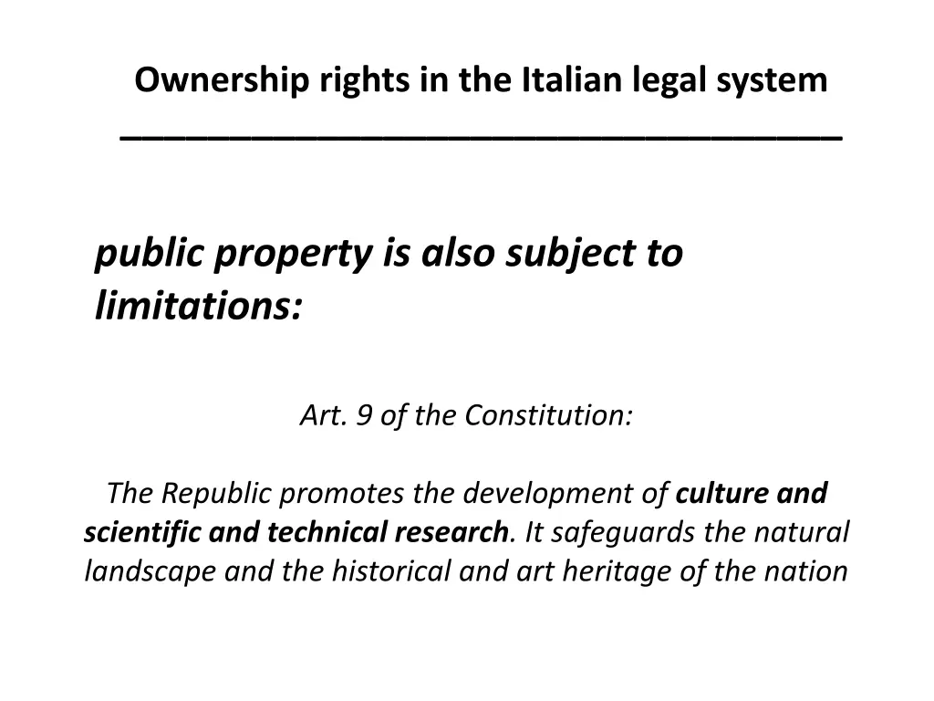 ownership rights in the italian legal system 19
