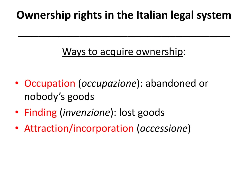 ownership rights in the italian legal system 9