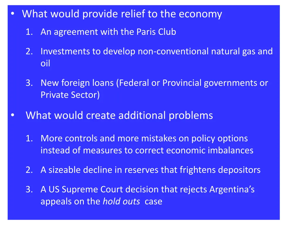 what would provide relief to the economy