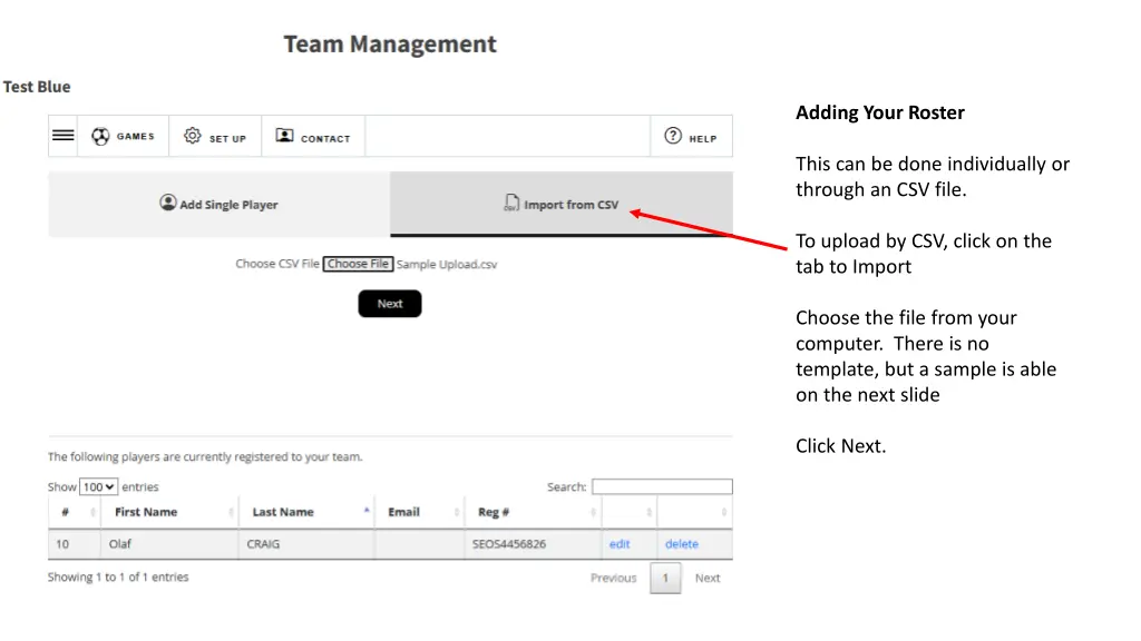 adding your roster