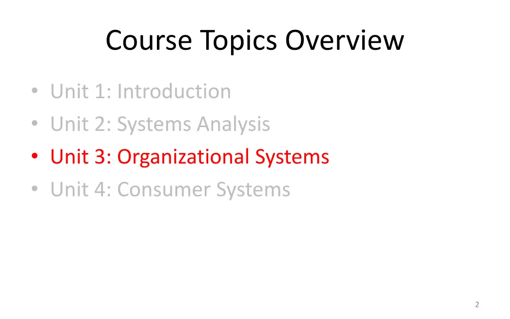 course topics overview